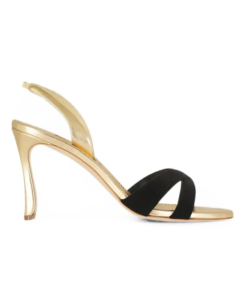 Manolo Blahnik Callydra Sandalen mit überkreuzten Riemen - Gold Gold
