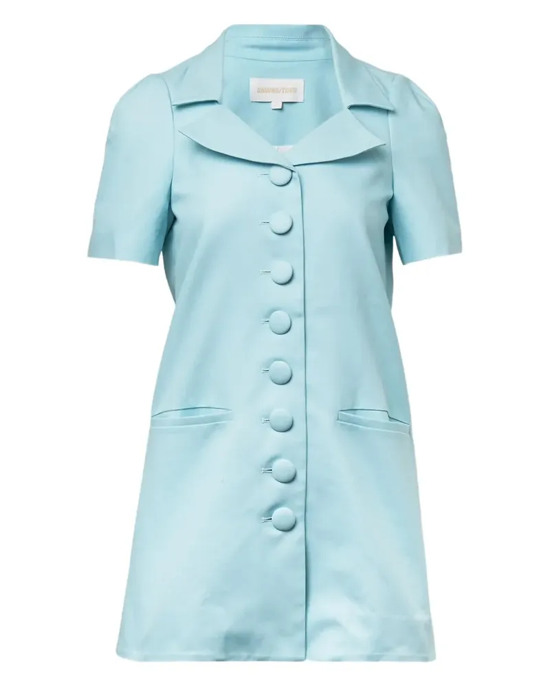 SHUSHU/TONG buttoned short-sleeve mini dress - Blau Blau
