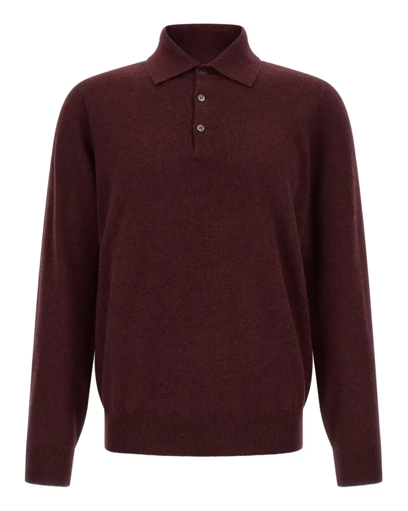 Brunello Cucinelli cashmere long-sleeve polo shirt - Rot Rot