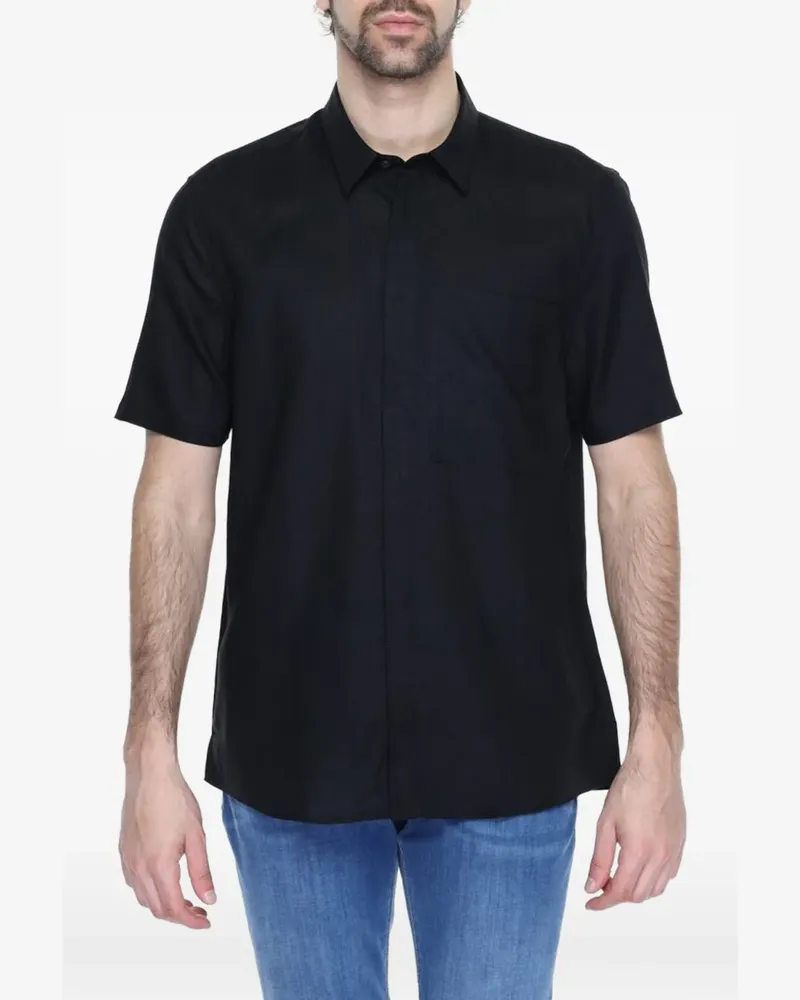 Antony Morato short-sleeved linen shirt - Schwarz Schwarz