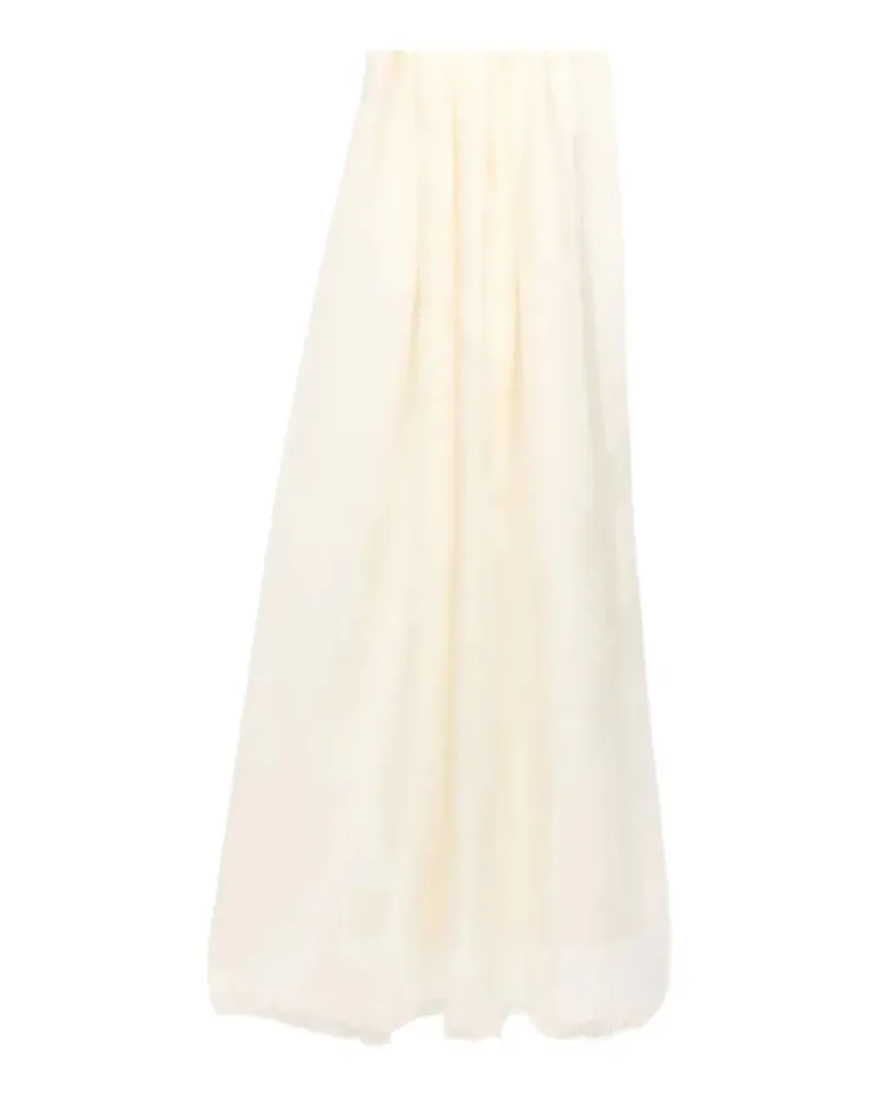 Max Mara Jacquard-Stola aus Wolle und Modal – weiß - Nude Nude