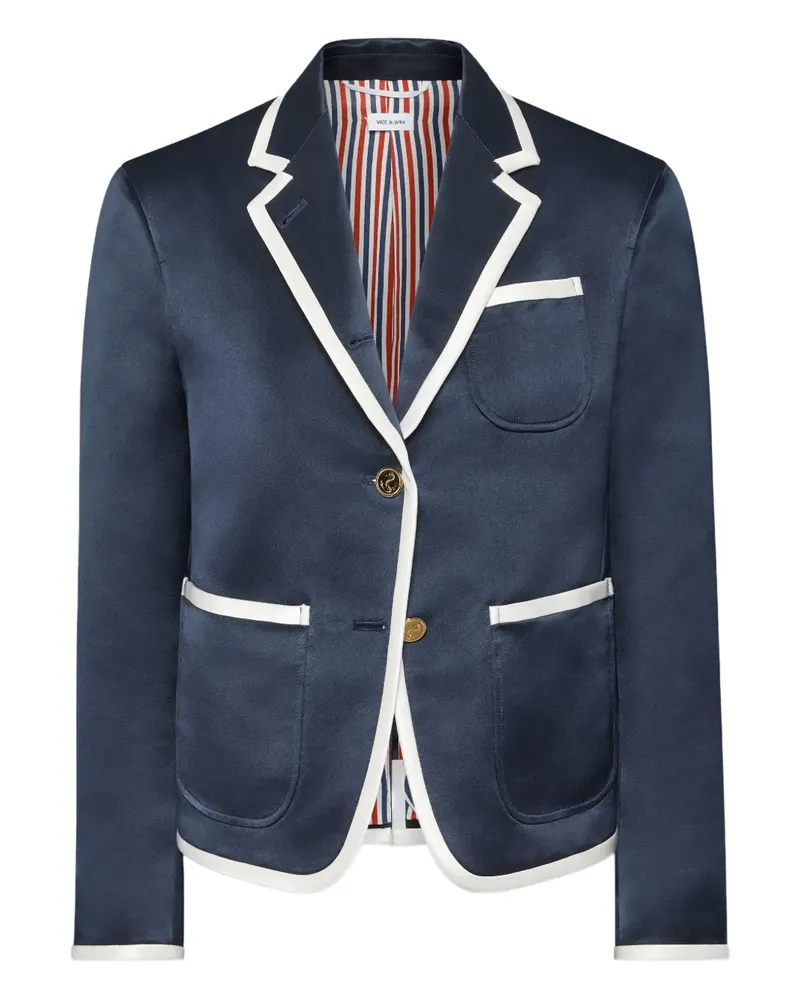 Thom Browne Blazer aus Satin mit Kontrastdetails - Blau Blau