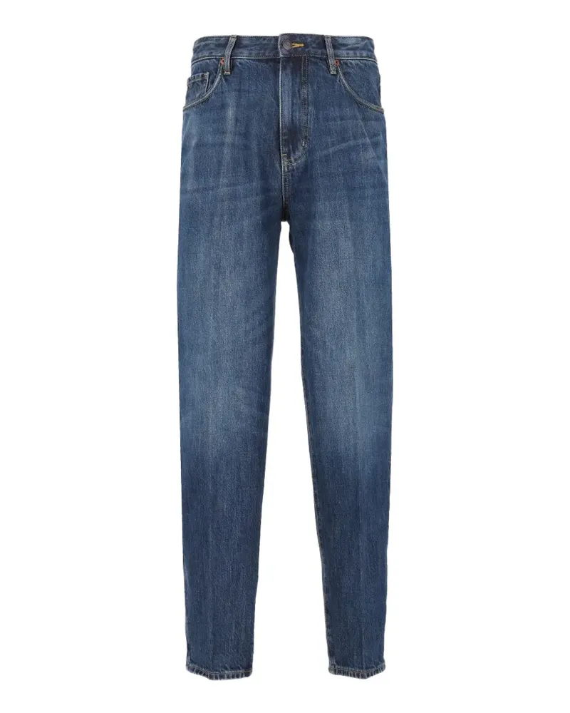 Emporio Armani logo-patch straight-leg jeans - Blau Blau