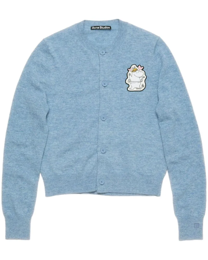 Acne Studios x Moomin Cardigan mit Logo-Patch - Blau Blau