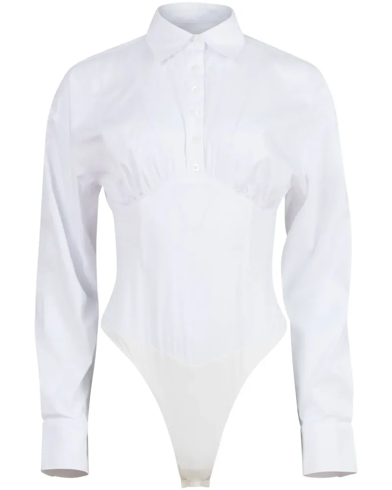 Fleur Du Mal Geknöpfter Popeline-Body - Weiß Weiß