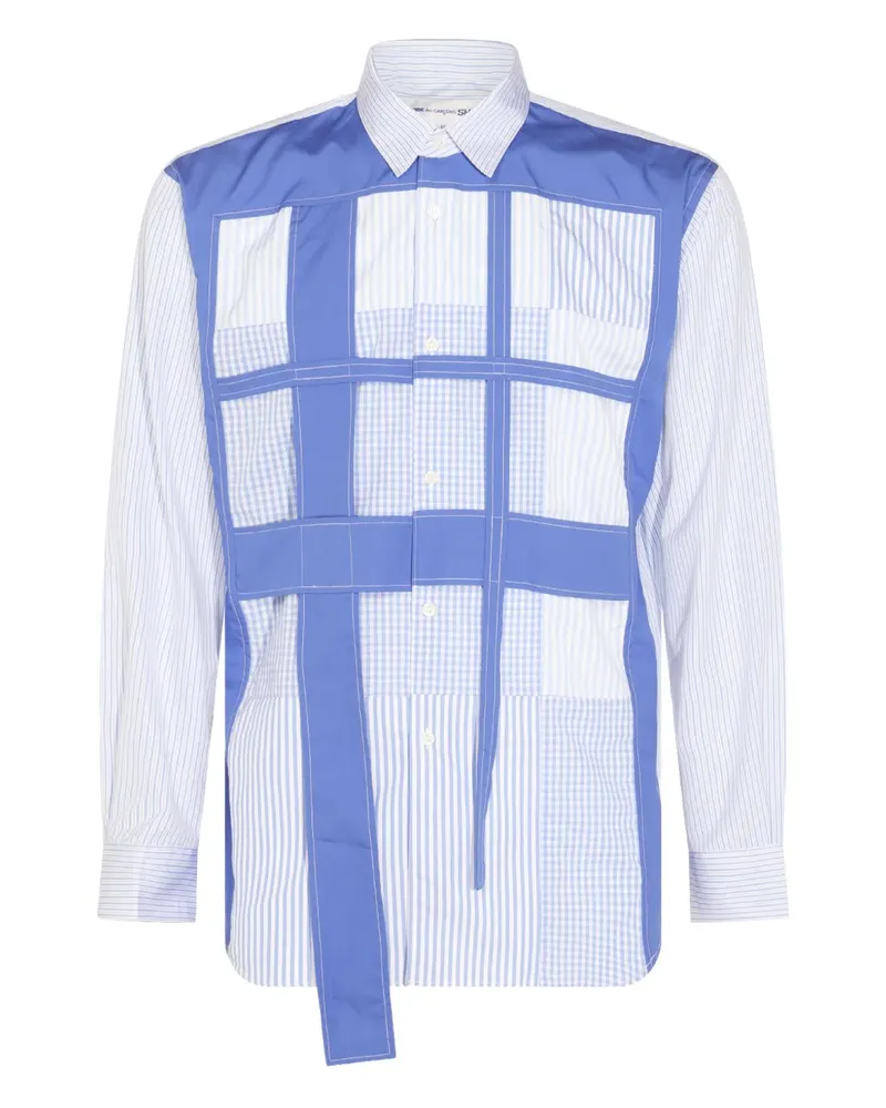 Comme des Garçons Hemd im Patchwork-Design - Blau Blau