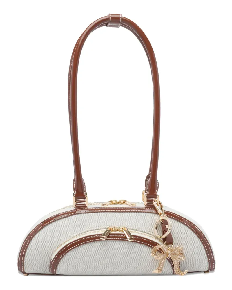 Self-Portrait Schultertasche mit GG-Muster - Weiß Weiß