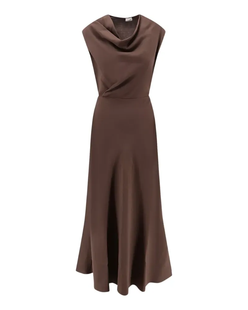 Brunello Cucinelli Kleid mit drapiertem Ausschnitt - Braun Braun