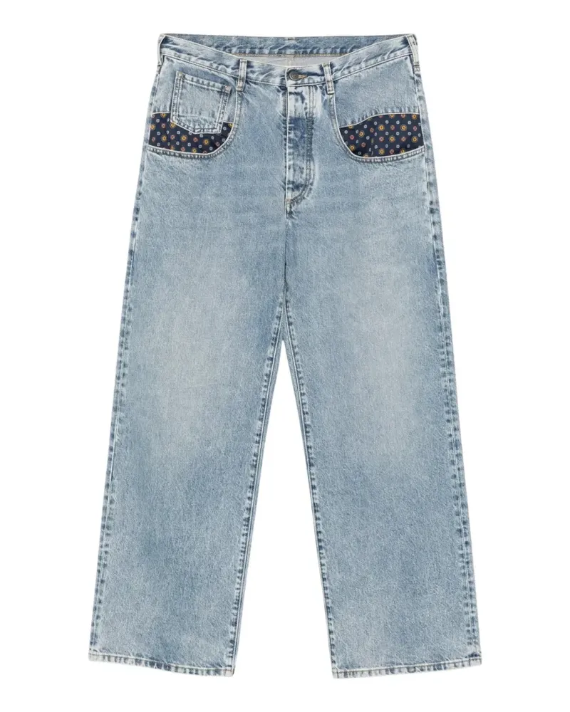 Maison Margiela Jeans mit Einsatz mit Paisley-Print - Blau Blau