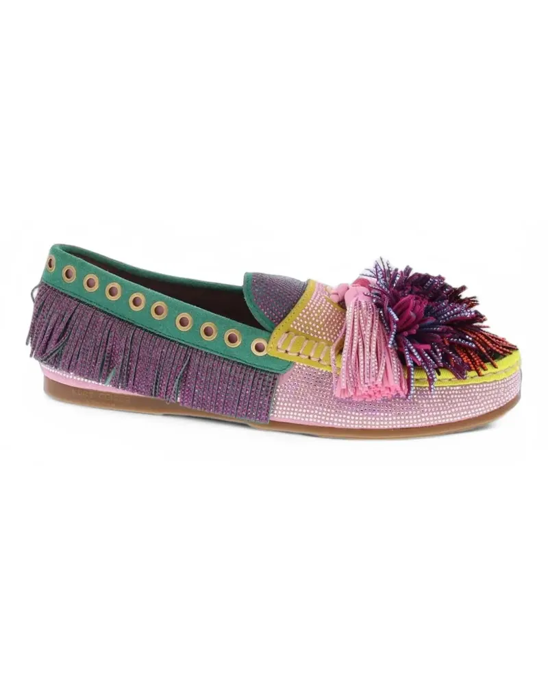 Kurt Geiger 225-pom-pom fringed slippers - Rosa Rosa