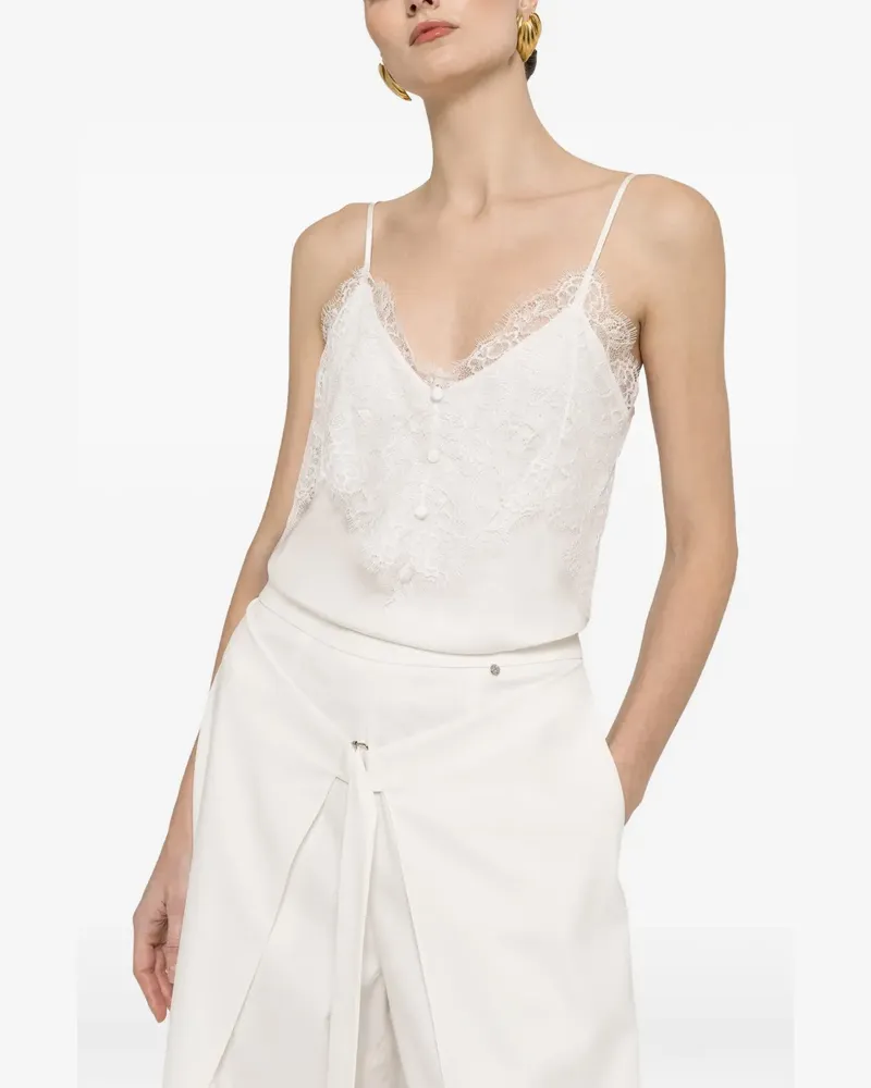 NISSA lace panel blouse - Weiß Weiß