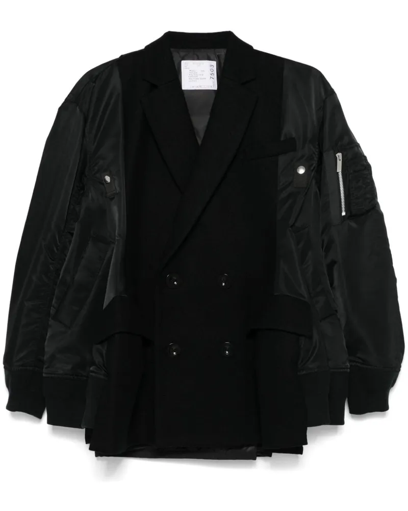 Sacai Jacke mit Einsätzen - Schwarz Schwarz