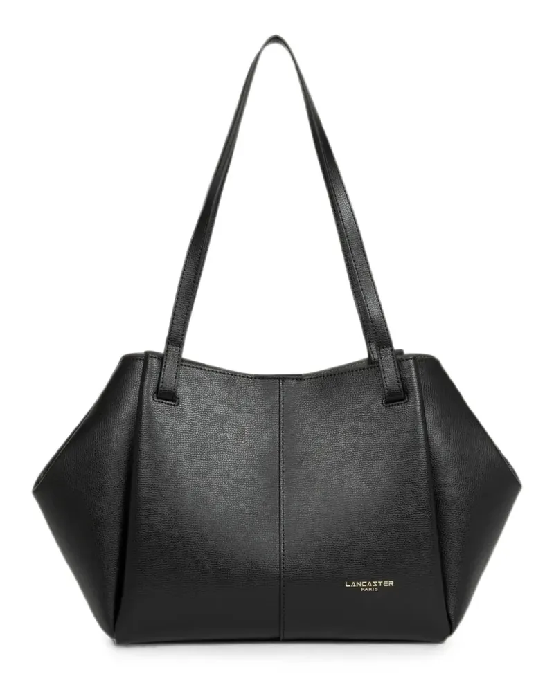 Lancaster large grained-texture logo-print tote bag - Schwarz Schwarz