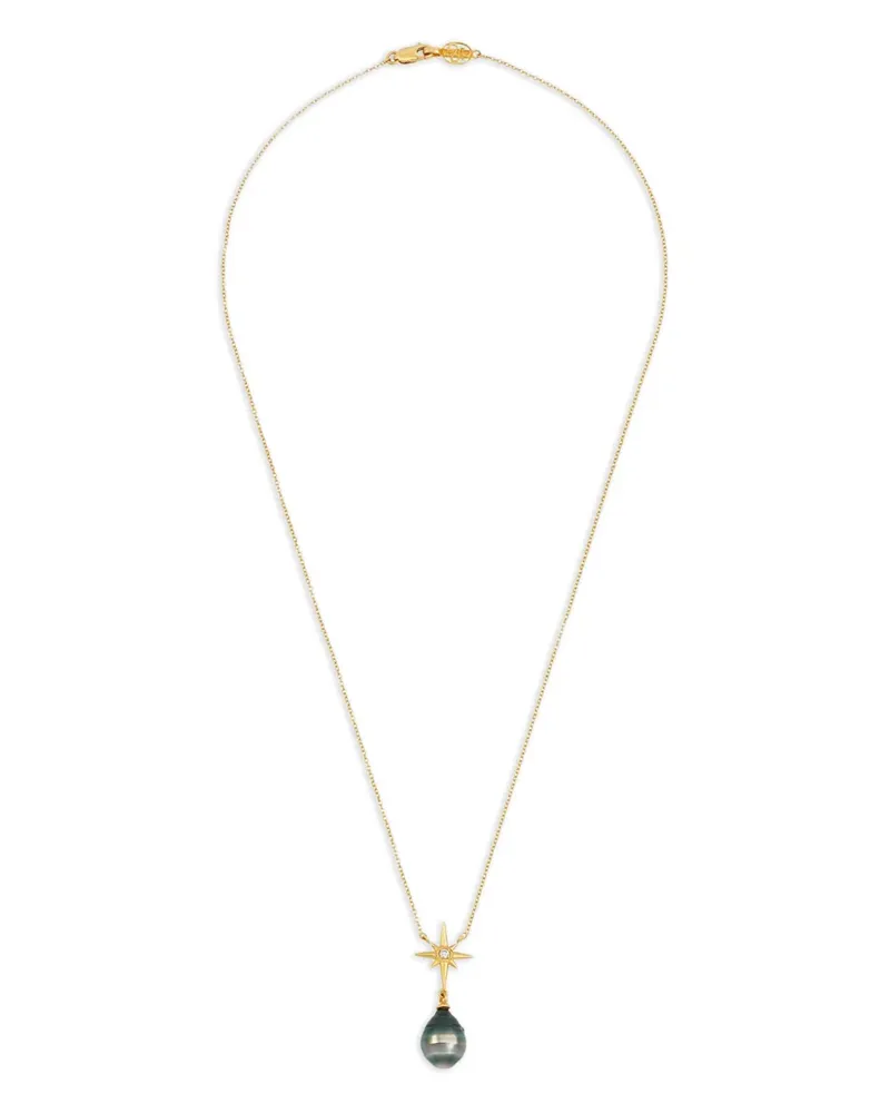 Dower & Hall 14kt Gelbgoldhalskette mit North Star-Anhänger Gold