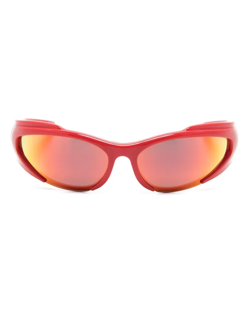 Balenciaga Reverse Xpander Sonnenbrille mit eckigem Gestell - Rot Rot