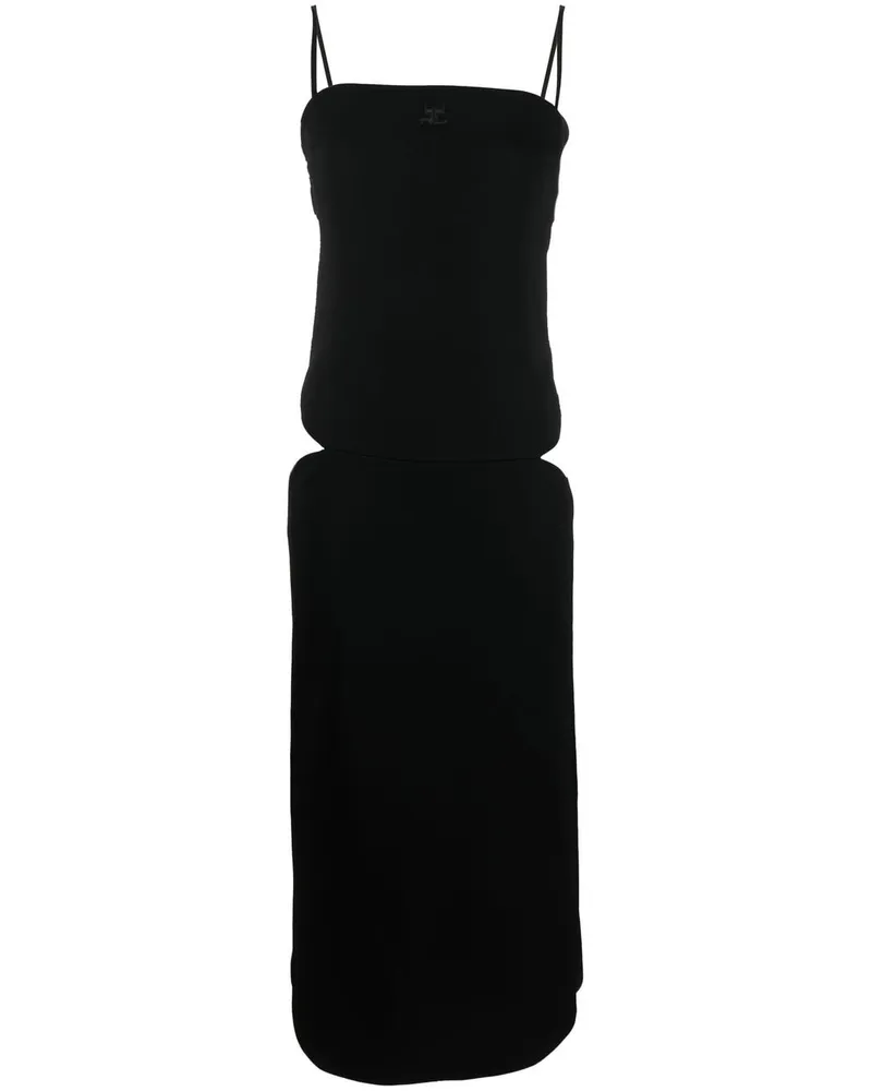 Courrèges Midikleid mit Cut-Outs - Schwarz Schwarz