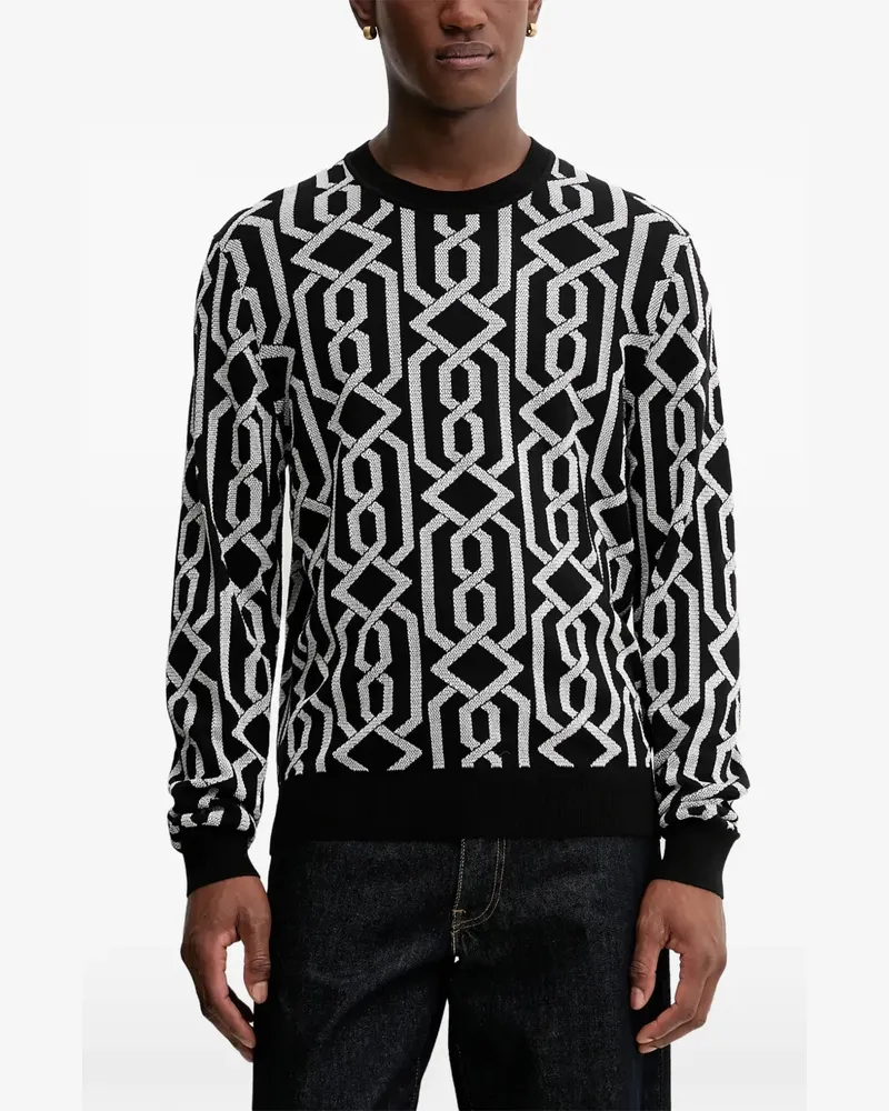 HUGO BOSS jacquard-pattern sweater - Schwarz Schwarz