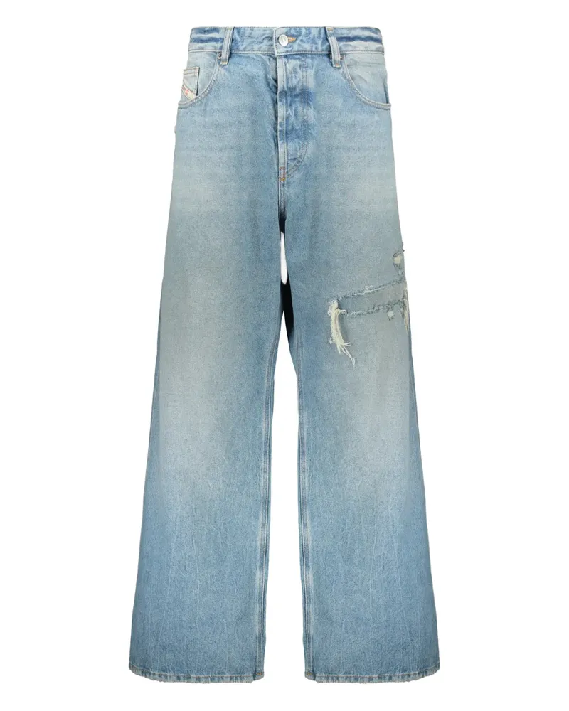 Diesel Weite Jeans im Distressed-Look - Blau Blau