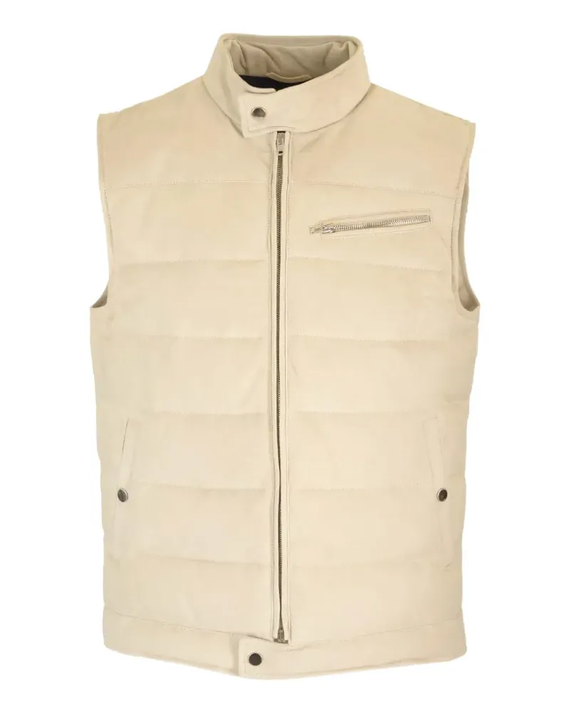 Al Duca D’Aosta 1902 padded suede gilet - Nude Nude