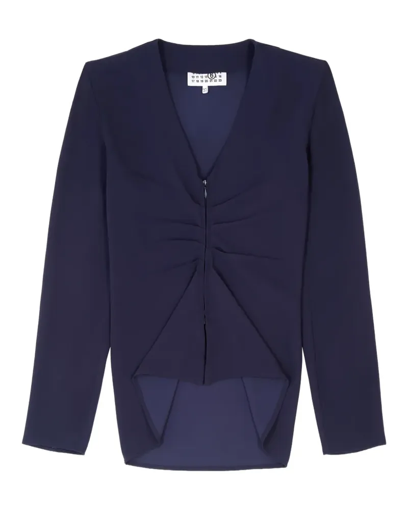 Maison Margiela gathered V-neck top - Blau Blau