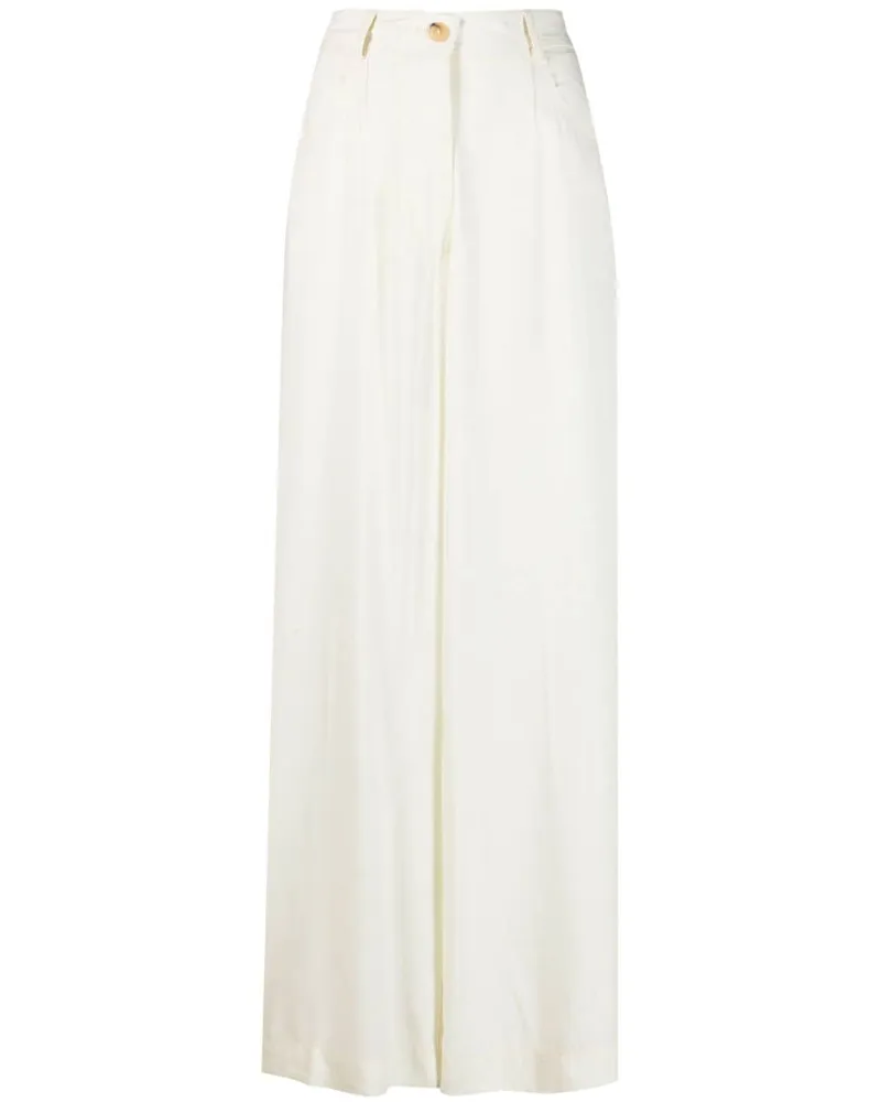 forte_forte High-Waist-Hose mit weitem Bein - Nude Nude