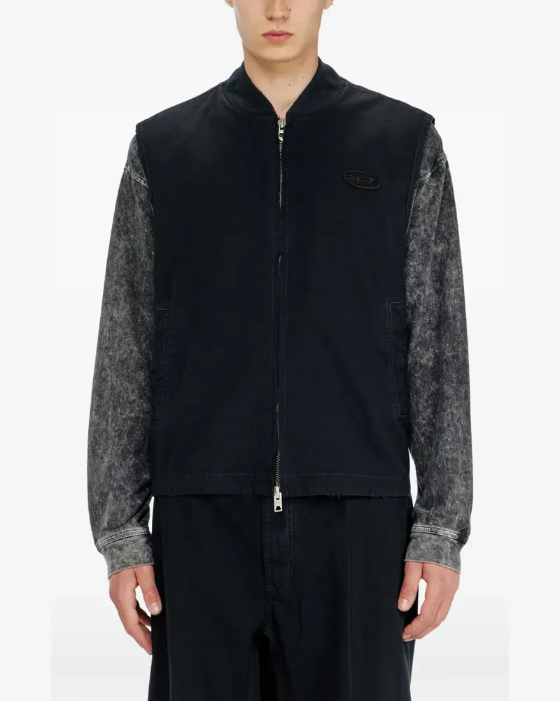Diesel Oval-D logo gilet - Schwarz Schwarz