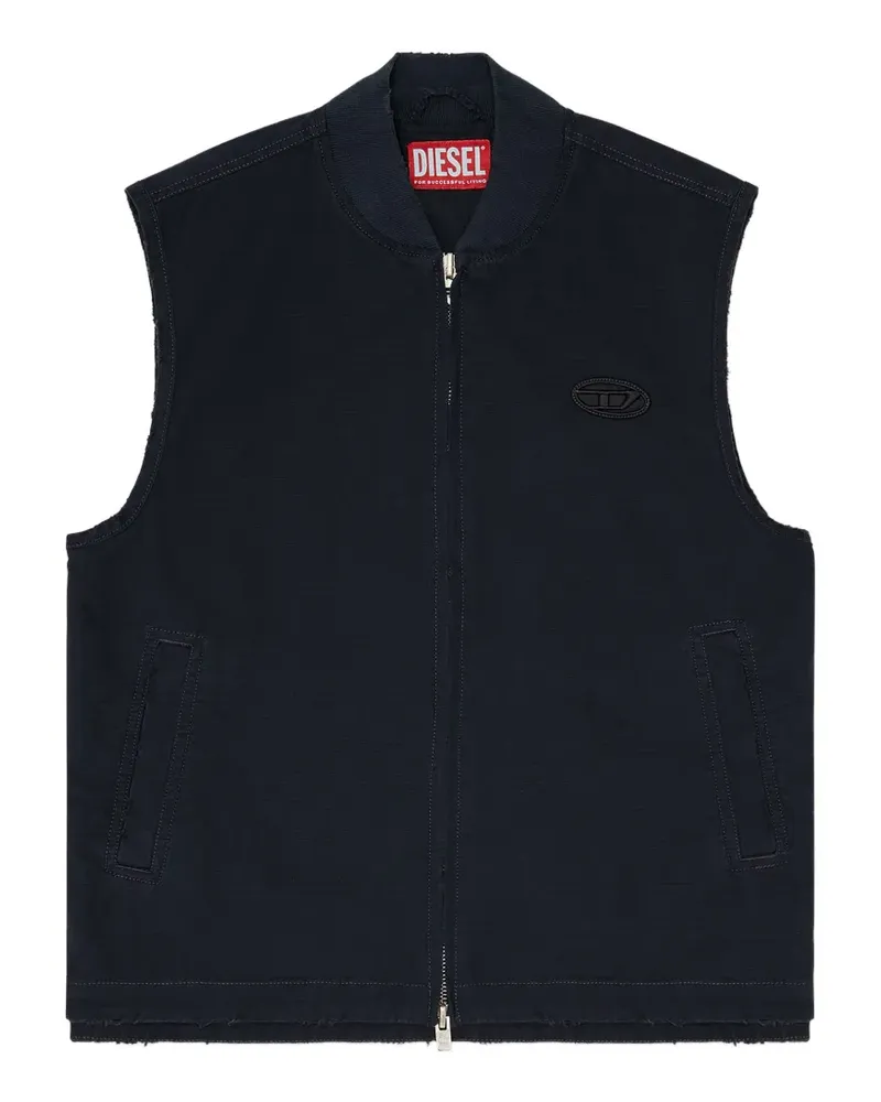 Diesel Oval-D logo gilet - Schwarz Schwarz