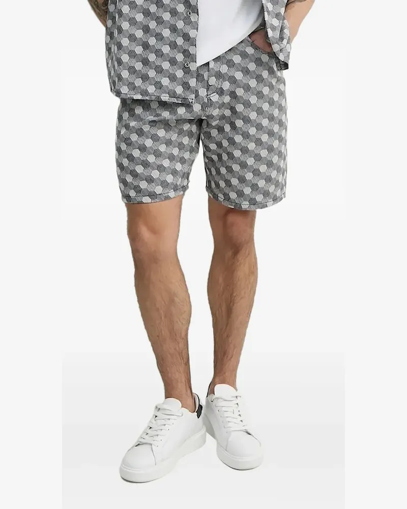 BALR. Shorts mit sechseckigem Muster - Grau Grau