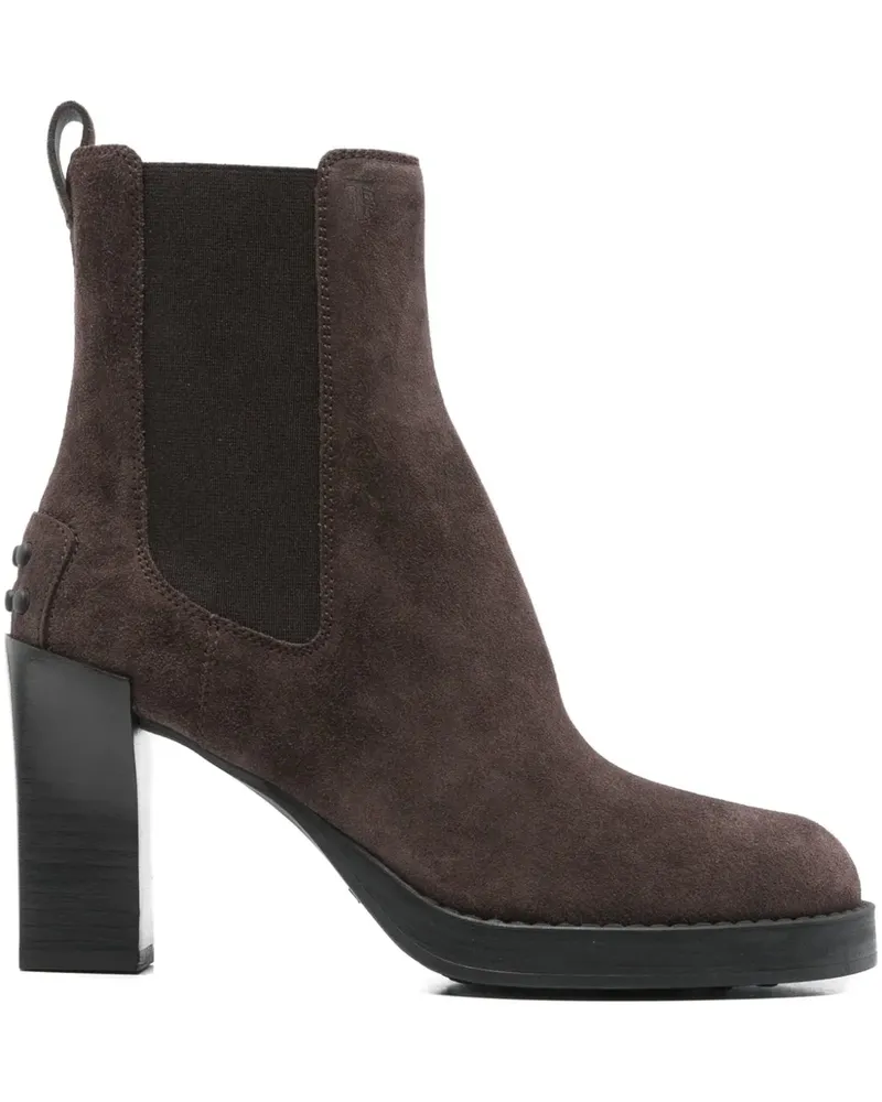 TOD'S Stiefel mit Blockabsatz 80mm - Braun Braun