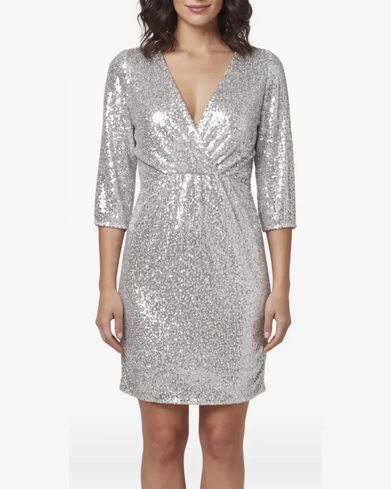 Maje Kleid mit Pailletten - Weiß Weiß