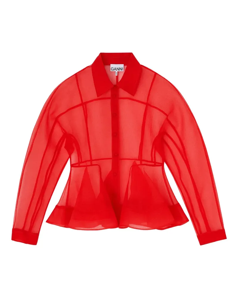 Ganni Langärmeliges Hemd - Rot Rot