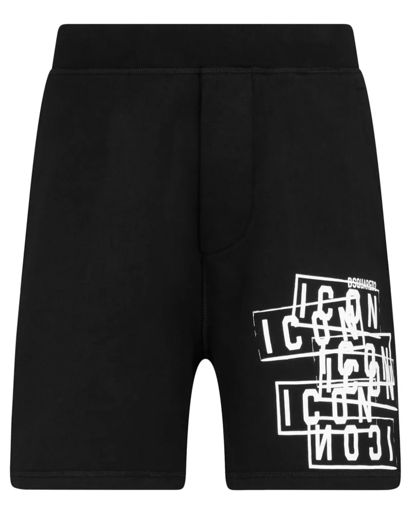 Dsquared2 Icon Stamps Joggingshorts - Schwarz Schwarz