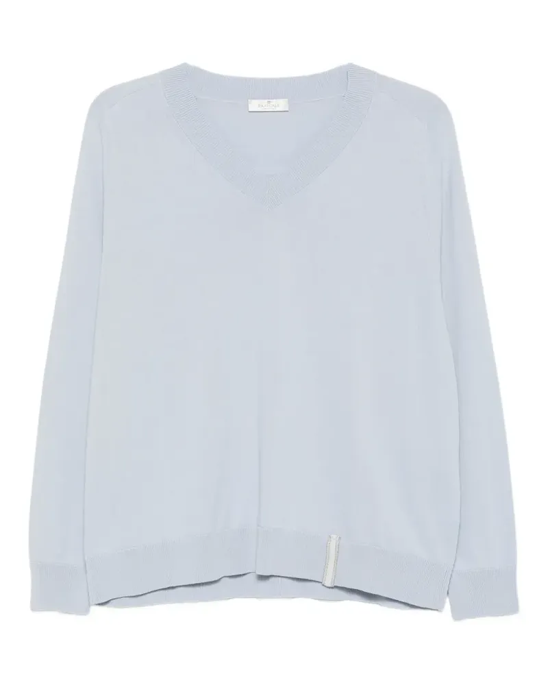 PANICALE Cashmere Pullover mit V-Ausschnitt - Blau Blau