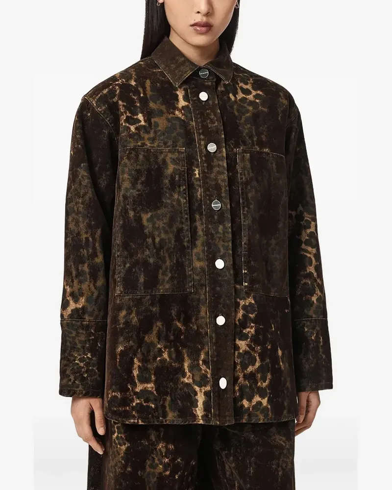 AllSaints Hemd mit Leopardenprint - Braun Braun