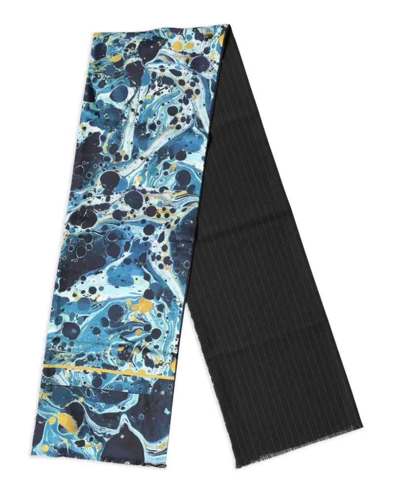 Dolce & Gabbana Nadelstreifen-Schal mit Marmor-Print - Blau Blau