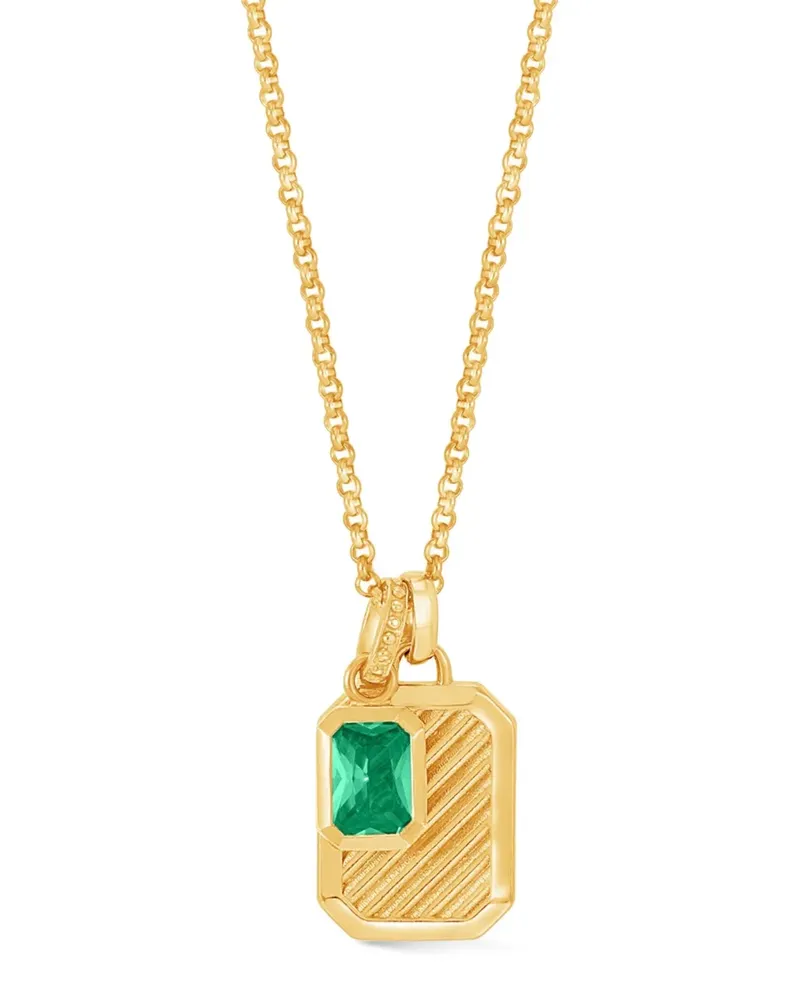 Dower & Hall Halskette mit achteckigem Granat-Anhänger - Gold Gold