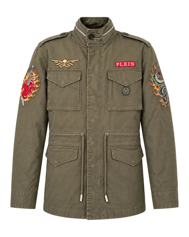 Philipp Plein Field Jacket Urban Jungle Patches - Grün Grün