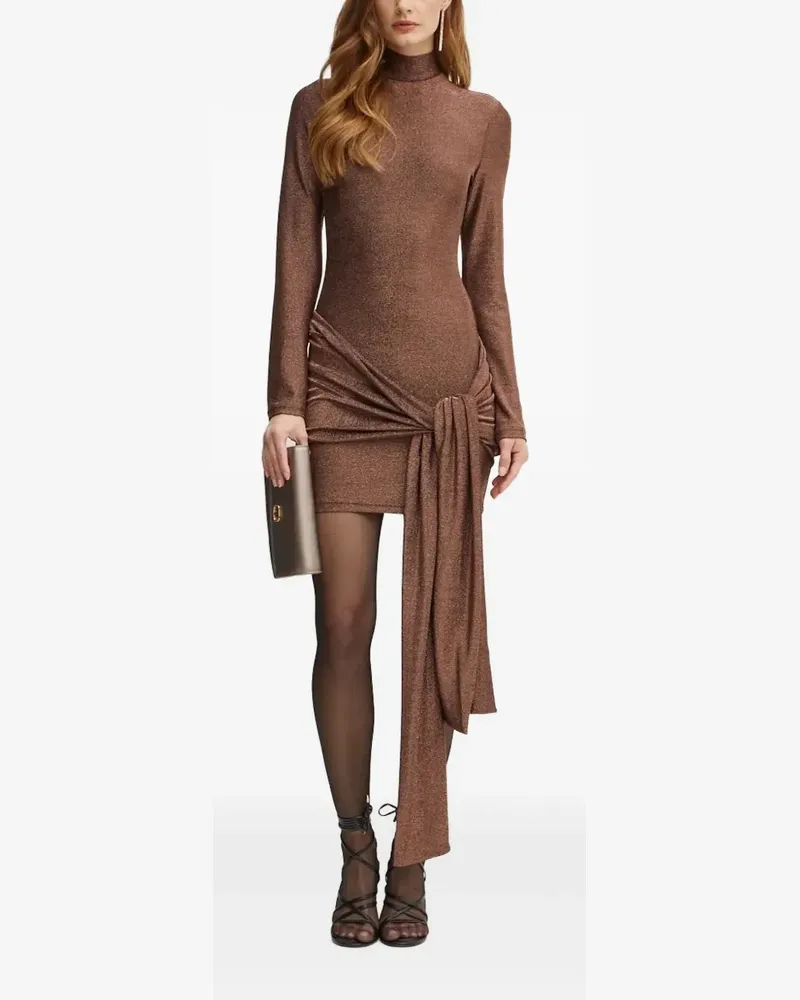 Bardot Minikleid mit Stehkragen - Braun Braun