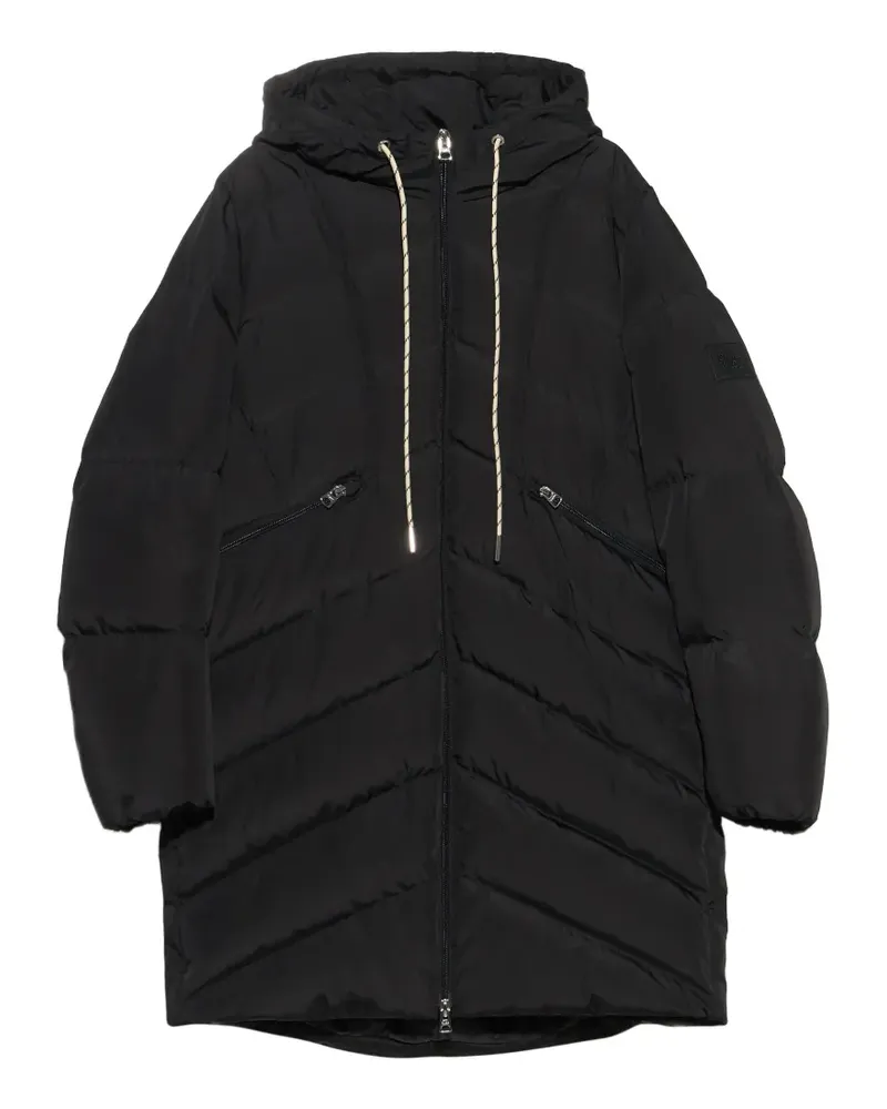 BIMBA Y LOLA Schwarze mittellange Steppjacke mit geradem Schnitt Schwarz