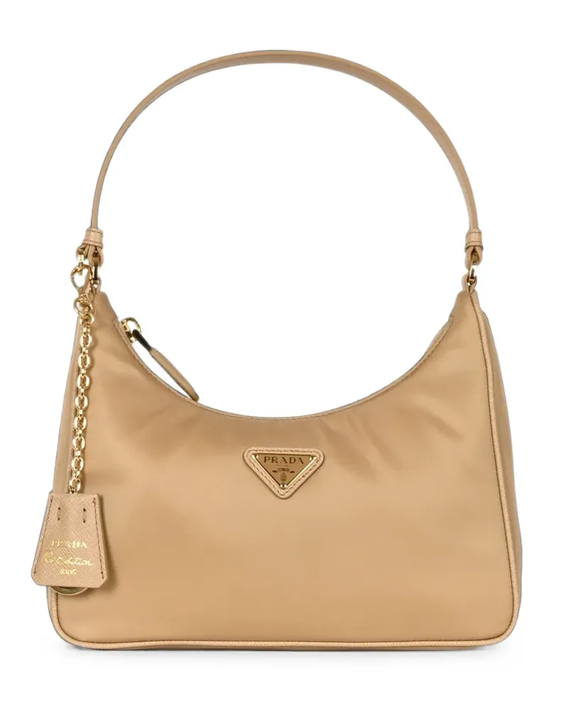 Prada Schultertasche mit Logo-Applikation - Nude Nude