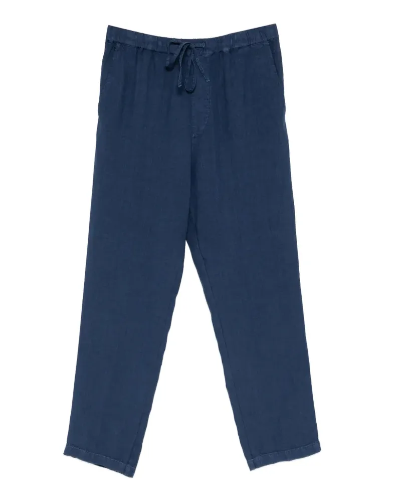 120% Lino drawstring-waist linen trousers - Blau Blau