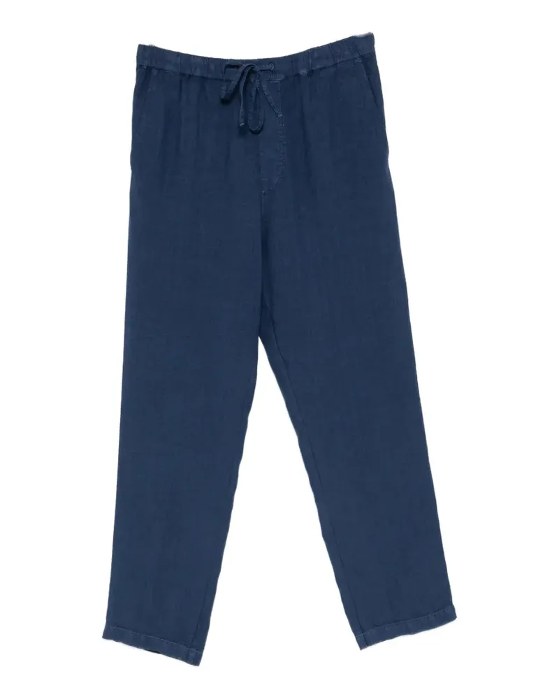 120% Lino drawstring-waist linen trousers - Blau Blau