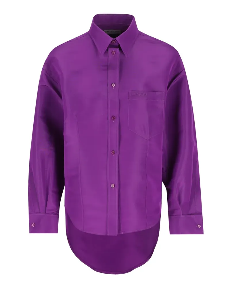 Balenciaga logo-embroidered shirt - Violett Violett
