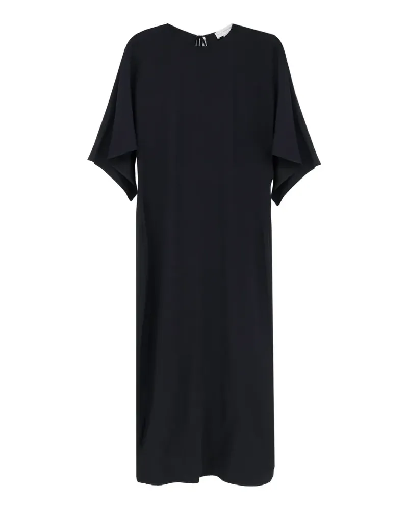 Stella McCartney asymmetrical-sleeve back-slit midi dress - Schwarz Schwarz