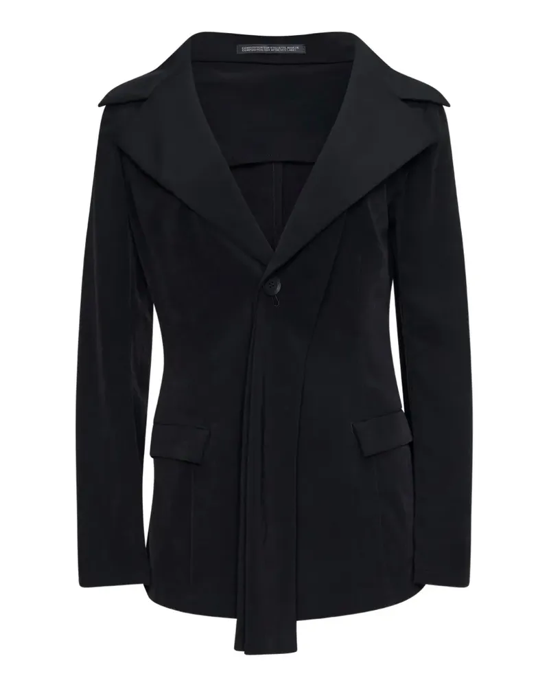 Yohji Yamamoto asymmetric notched-lapel jacket - Schwarz Schwarz