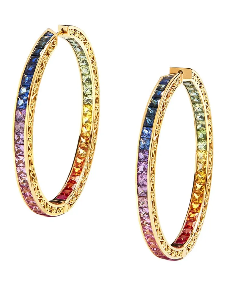 Dolce & Gabbana 18kt Rainbow Gelbgoldohrringe mit Saphir Gold