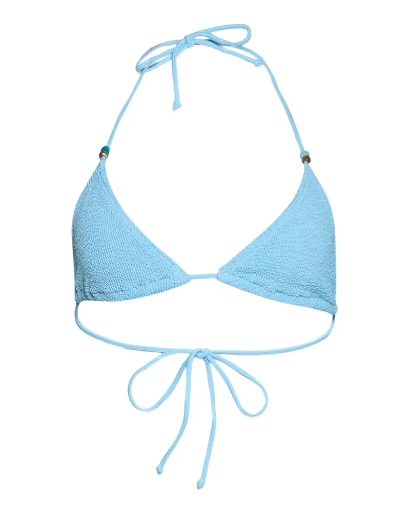 bond-eye beaded Ingrid triangle bikini top - Blau Blau