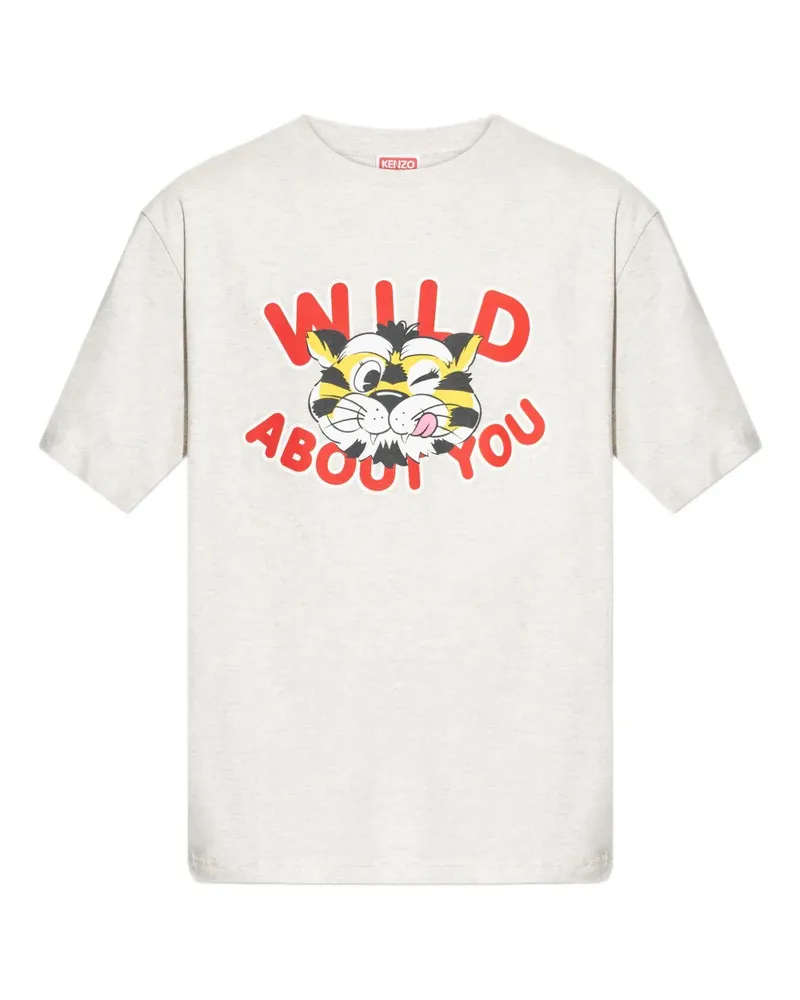 Kenzo Wild Tiger T-Shirt mit Cartoon-Print - Grau Grau
