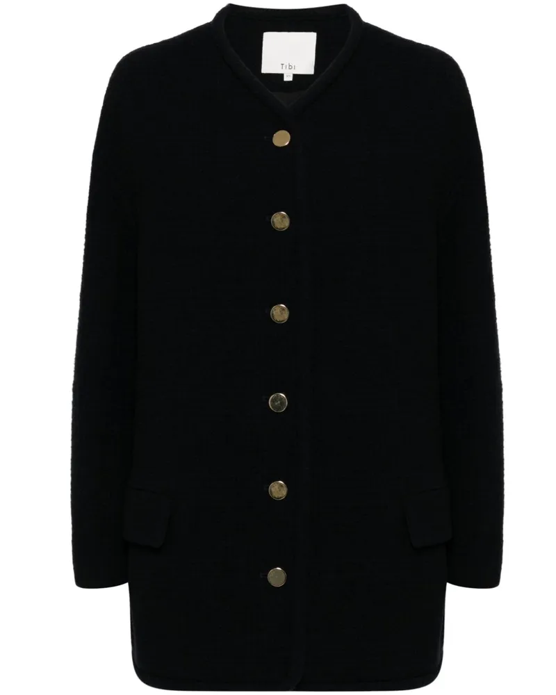 tibi Cardigan ohne Kragen - Blau Blau