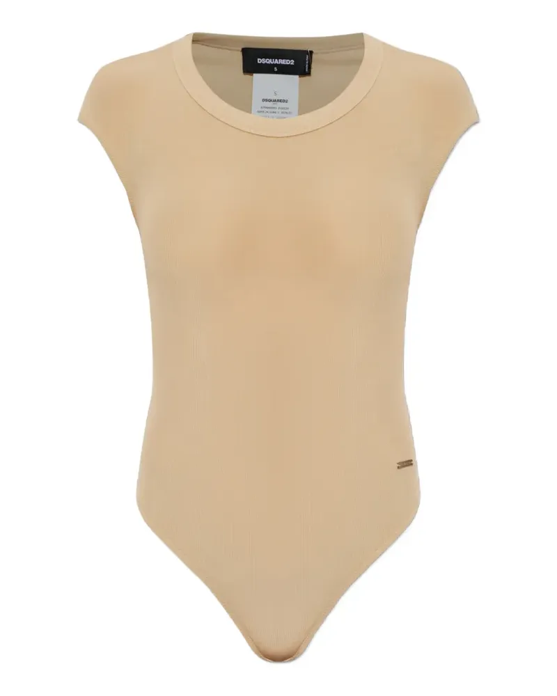 Dsquared2 Gerippter Body mit Logo - Nude Nude